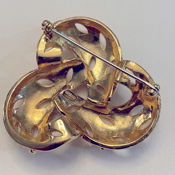 Vintage Gold plated Signed Butler brooch Brutalist Modernist - Picture 3 of 4